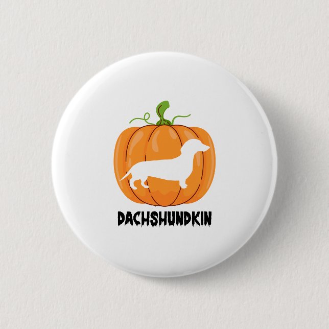 Bóton Redondo 5.08cm Cachshund Halloween (Frente)