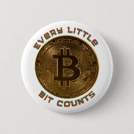 Bóton Redondo 5.08cm Cada pequeno Bit conta Botão Bitmoney