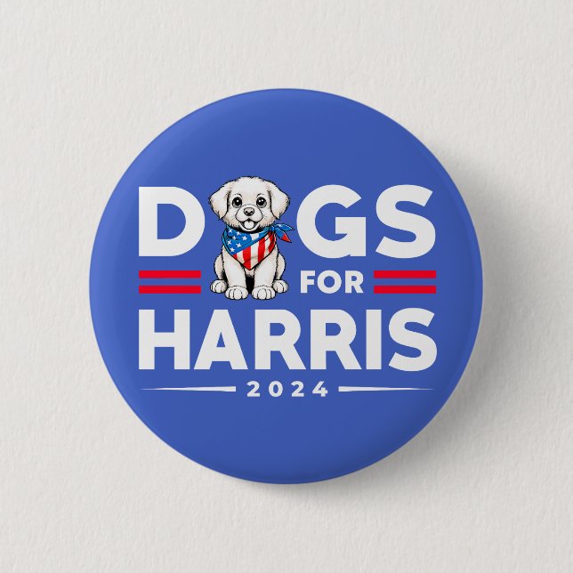 Bóton Redondo 5.08cm Cães para a eleição de 2024 para Harris Kamala Ama (Frente)