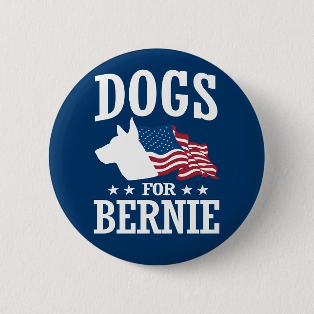 BÓTON REDONDO 5.08CM CÃES PARA BERNIE SANDERS (Frente)