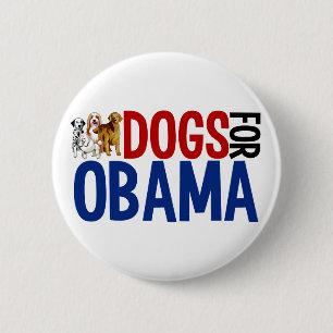 Bóton Redondo 5.08cm Cães para Obama