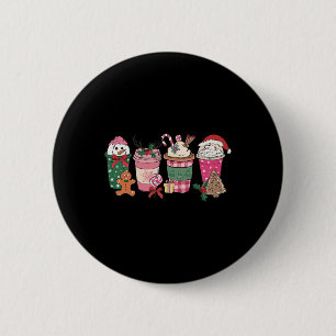 Bóton Redondo 5.08cm Café Pão de Natal Gingerpão Rosa Mulheres Latinhas