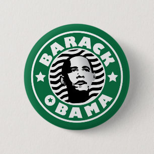 Bóton Redondo 5.08cm Cafeína da estrela de Barack Obama