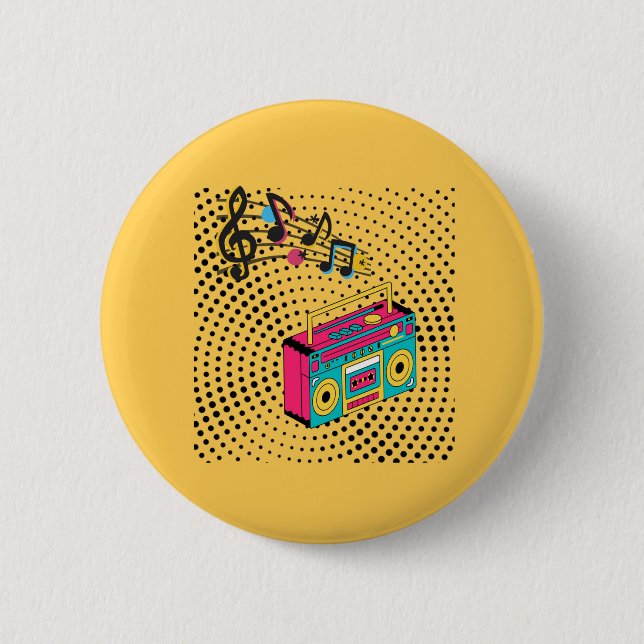 Bóton Redondo 5.08cm Caixa de expansão de áudio retroativa. (Frente)