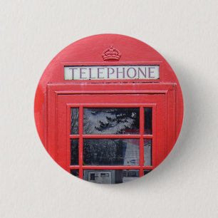Bóton Redondo 5.08cm Caixa de telefone vermelha de Londres