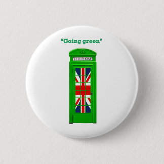 Bóton Redondo 5.08cm Caixa telefônica de Londres "Ficando verde"