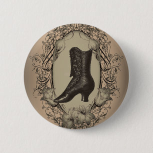 Bóton Redondo 5.08cm Calçado vitoriano parisiense retro-modista