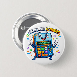 Bóton Redondo 5.08cm Calculadora Modo Matemática Ativada Fofa Escola
