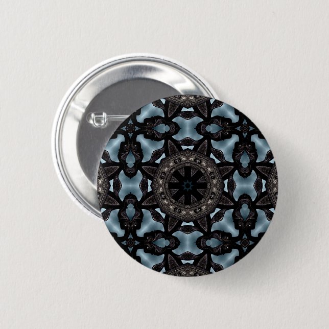 Bóton Redondo 5.08cm Caleidoscópio design medieval (Frente & Verso)