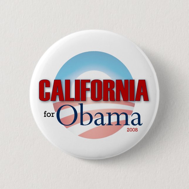 Bóton Redondo 5.08cm Califórnia para Obama (Frente)