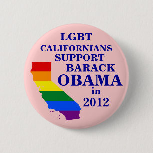 Bóton Redondo 5.08cm Californianos de LGBT para Obama 2012