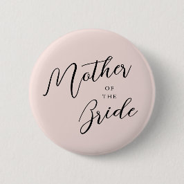 Bóton Redondo 5.08cm Caligrafia de Roteiro Moderno Rosa Mãe da Noiva