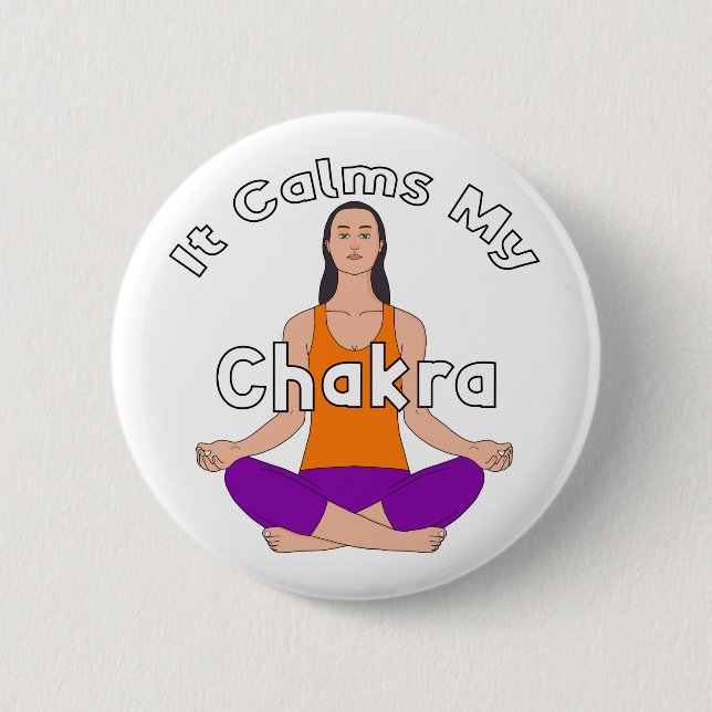Bóton Redondo 5.08cm Calma a minha Chakra (Frente)