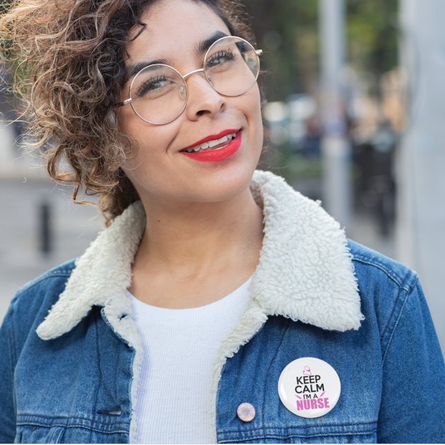 Bóton Redondo 5.08cm Calma, sou enfermeira (Criador carregado)