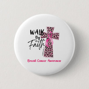 Bóton Redondo 5.08cm Caminhada por Faith Breast Cancer Conhecer Christi