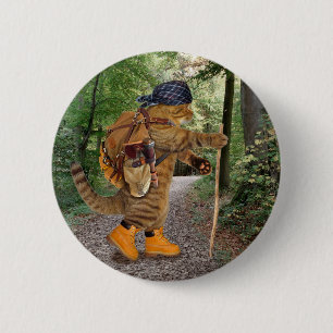 Bóton Redondo 5.08cm Caminhante de gato com mochila