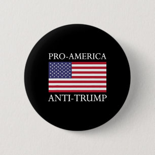 Bóton Redondo 5.08cm Camisa Anti-Trump - Bandeira Americana Dos Eua Res