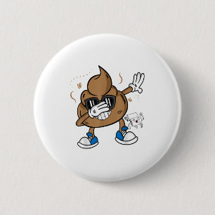 Bóton Redondo 5.08cm Camisa Bonita de Poop Dabbing - Emoticon Engraçado