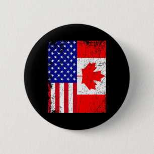Bóton Redondo 5.08cm Camisa Canadense Americana Usa Canadá Bandeira 4 D