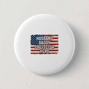 Bóton Redondo 5.08cm Camisa da Bandeira do Herói Protetor Marido Patrio