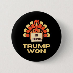 Bóton Redondo 5.08cm Camisa de Ação de Graças Donald Trump Estou Grato