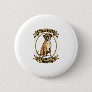 Bóton Redondo 5.08cm Camisa de Amante de Cão Boxer com Gravação Vintage