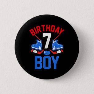 Bóton Redondo 5.08cm Camisa De Aniversário De 7 Para Meninos De 7 Anos