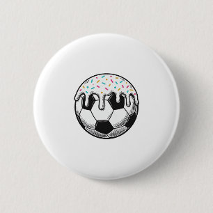 Bóton Redondo 5.08cm Camisa de Bola de Futebol com Glacê Pingando Vinta