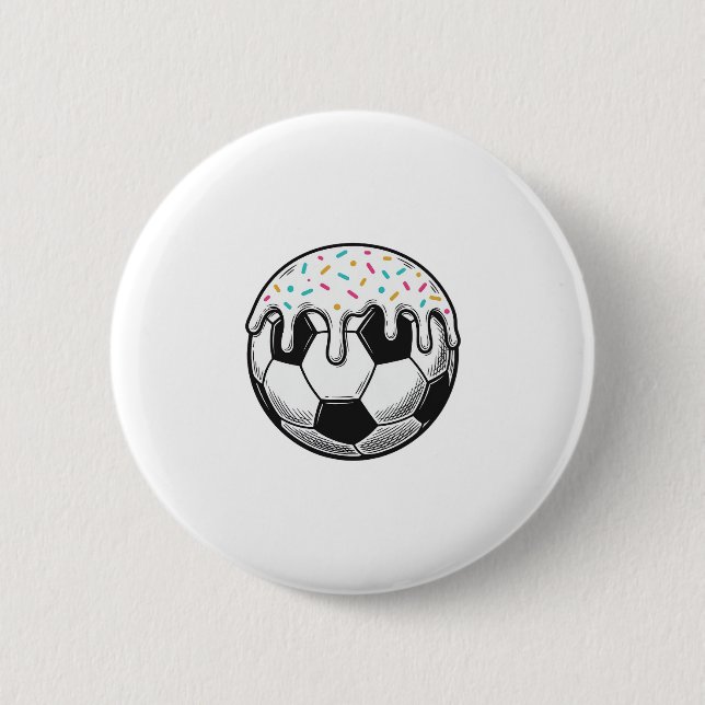 Bóton Redondo 5.08cm Camisa de Bola de Futebol com Glacê Pingando Vinta (Frente)