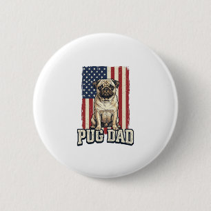 Bóton Redondo 5.08cm Camisa de cachorro com gravação vintage patriótica