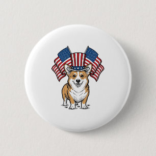 Bóton Redondo 5.08cm Camisa de desenho de gravação vintage de Corgi pat