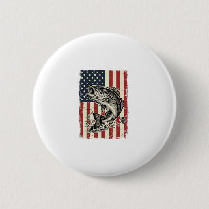 Bóton Redondo 5.08cm Camisa de Design de Bandeira Americana de Pesca de