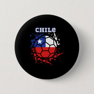 Bóton Redondo 5.08cm Camisa de Fã de Futebol Bandeira Chilena Chile