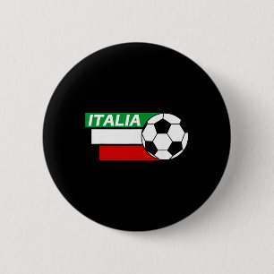 Bóton Redondo 5.08cm Camisa de Futebol da Itália. Cores da Bandeira Ita