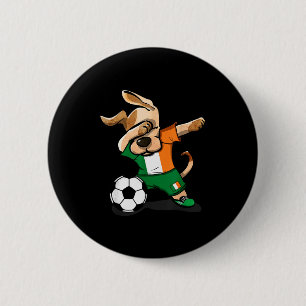 Bóton Redondo 5.08cm Camisa de Futebol Irlandesa do Cão Engraçado Dabbi