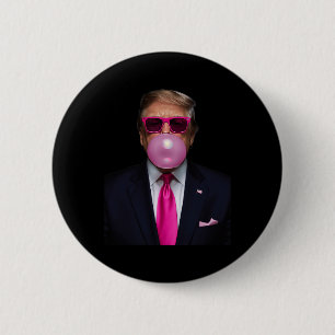 Bóton Redondo 5.08cm Camisa De Goma-Bola-Rosa 2024 Votação Presidente F