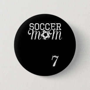 Bóton Redondo 5.08cm Camisa de Mãe de Futebol Número 7 Jogador Favorito