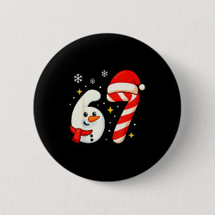Bóton Redondo 5.08cm Camisa de Natal Meme 6 7 67 Seis Sete Menino Bonec