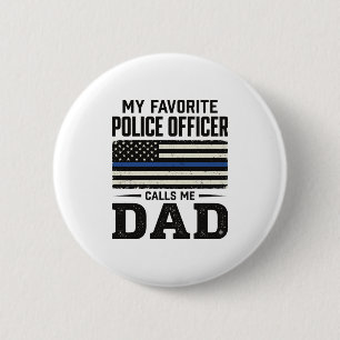 Bóton Redondo 5.08cm Camisa de Pai Oficial de Polícia Desenho de Bandei