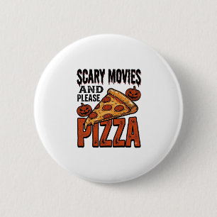 Bóton Redondo 5.08cm Camisa de Pizza de Terror para Fãs de Noite de Fil