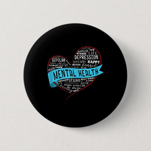 Bóton Redondo 5.08cm Camisa De Sensibilização Para A Saúde Mental De Mu