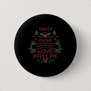 Bóton Redondo 5.08cm Camisa De Tarte De Maçã De Natal Para Foodie De Co