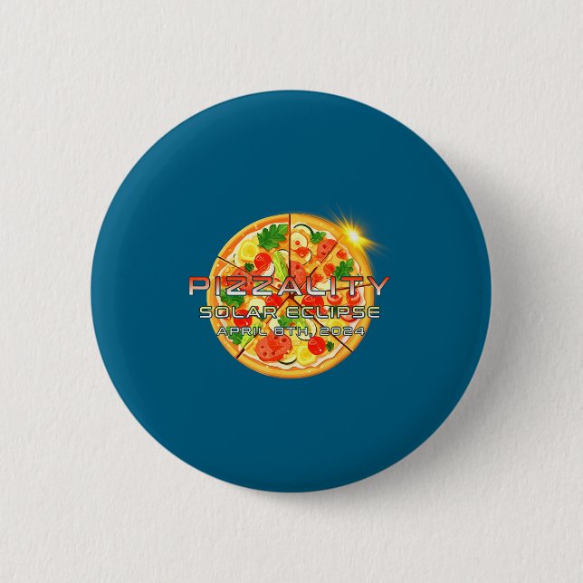 Bóton Redondo 5.08cm Camisa Eclipse Solar Pizzality Eclipse Pizza (Frente)