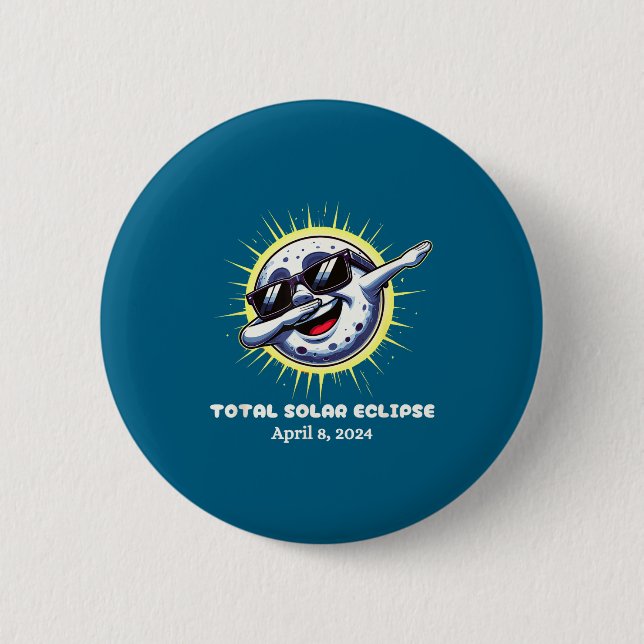 Bóton Redondo 5.08cm Camisa Eclipse Solar Total Dabbing Lua (Frente)