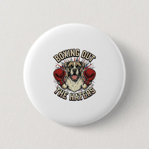 Bóton Redondo 5.08cm Camisa engraçada do cão boxer boxeando os odiadore