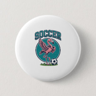 Bóton Redondo 5.08cm Camisa Gráfica do Jogador de Futebol Flamingo Vint