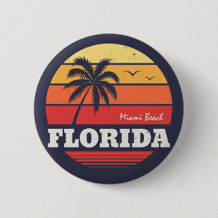 Bóton Redondo 5.08cm camisa miami Beach Flórida