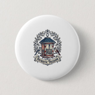 Bóton Redondo 5.08cm Camisa Patriótica Com Gráfico Vetorial De Comedour