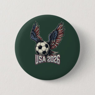 Bóton Redondo 5.08cm Camisa Retro USA Soccer 2026 Eagle Wings