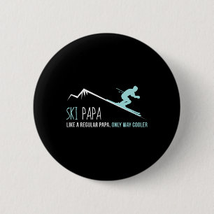 Bóton Redondo 5.08cm Camisa Ski Papa, Presente Divertido e Fofo de Esqu